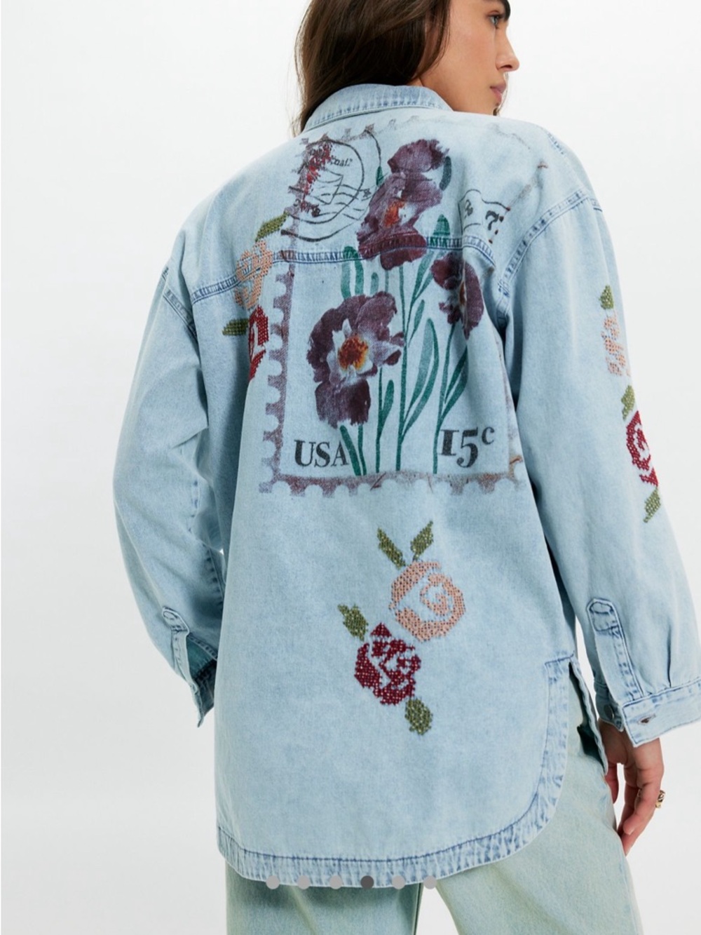 DENIM AND BONE DENIM STAMP BUTTON DOWN - Picture 5 of 5